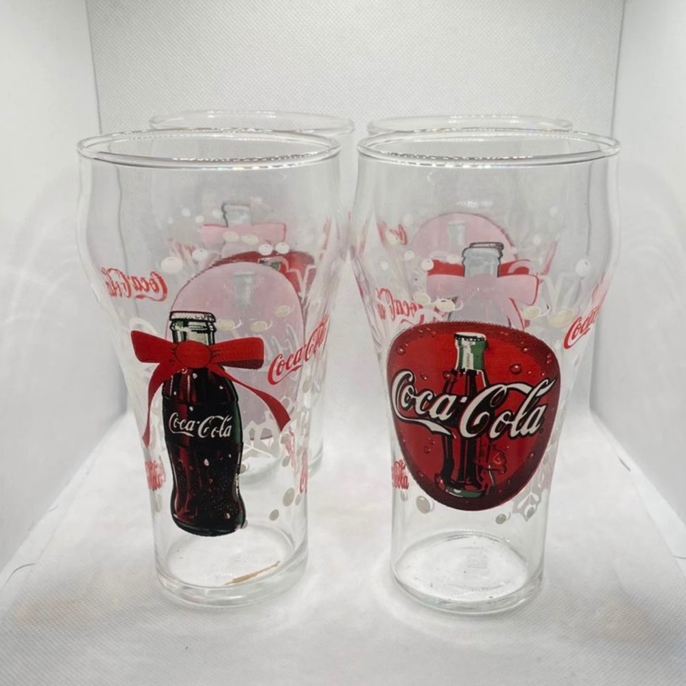 Set of 4 Coca Cola Christmas Glasses